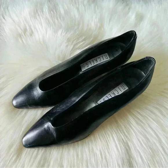 Nickles Leather Heels Italy Shoes 7.5 - Picture 1 of 9